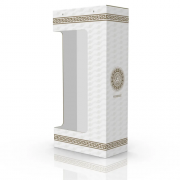 Гофрована подарункова коробка - тубус для рушників Versace прямокутний з віконцем 175x355x90 мм